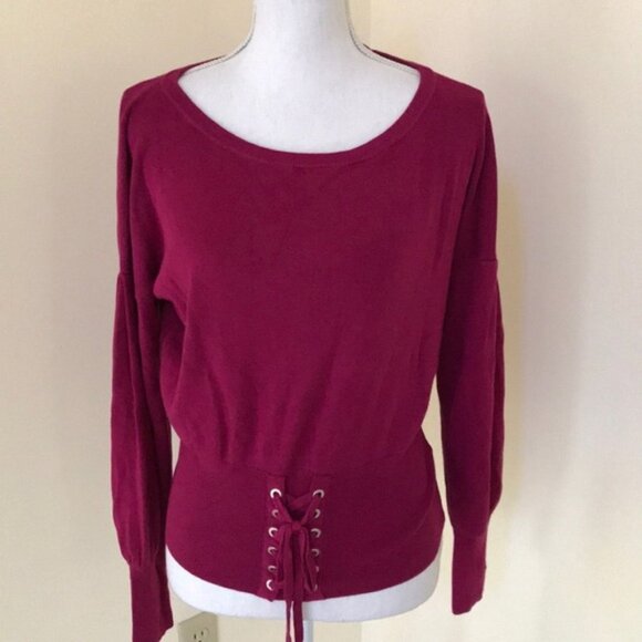 NWT! Express Sz S majenta balloon sleeve sweater - Picture 1 of 8